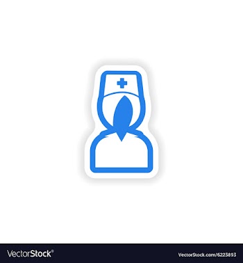 Paper sticker on white background nurse medical vector image