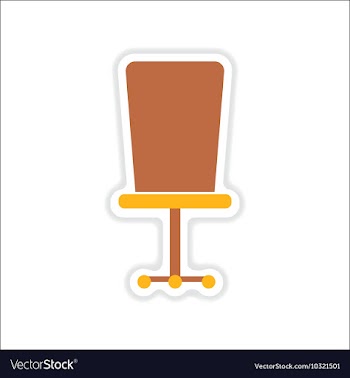 Paper sticker on white background office chair vector image