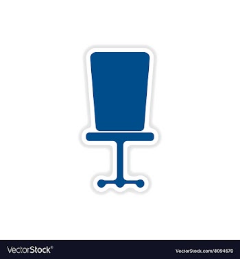 Paper sticker on white background office chair vector image
