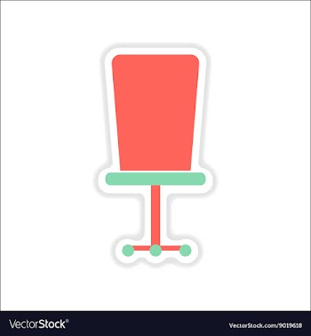 Paper sticker on white background office chair vector image