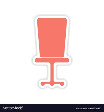 Paper sticker on white background office chair vector image