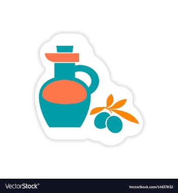 Paper sticker on white background olive oil vector image