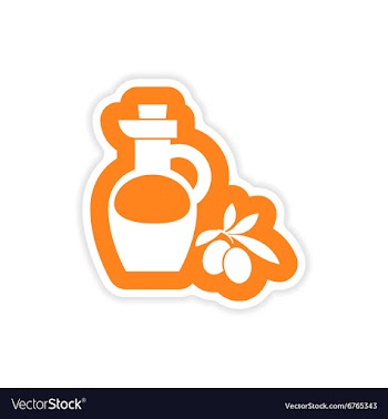 Paper sticker on white background olive oil vector image