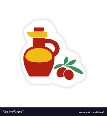 Paper sticker on white background olive oil vector image