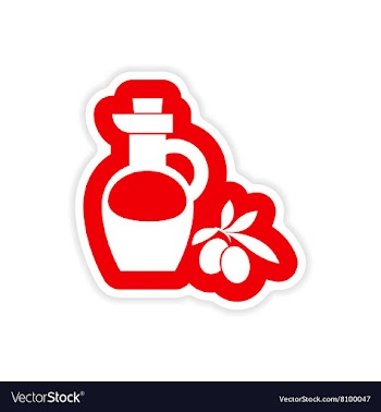 Paper sticker on white background olive oil vector image