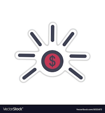 Paper sticker on white background one coin vector image