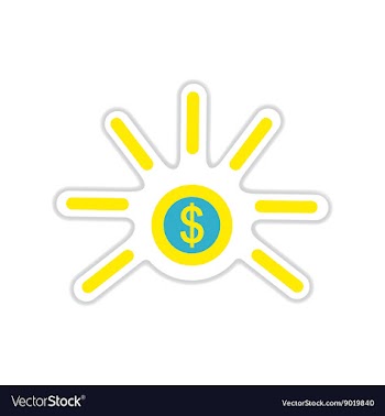 Paper sticker on white background one coin vector image