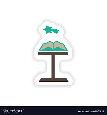 Paper sticker on white background Open Bible vector image