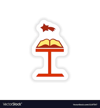 Paper sticker on white background Open Bible vector image