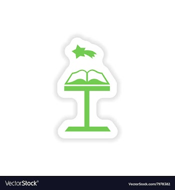 Paper sticker on white background Open Bible vector image