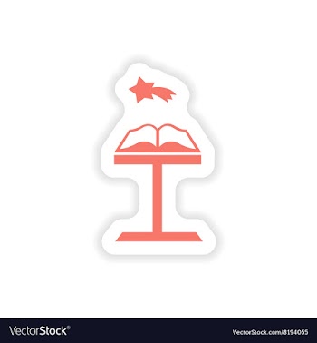 Paper sticker on white background Open Bible vector image