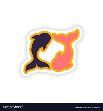 Paper sticker on white background pair of whales vector image