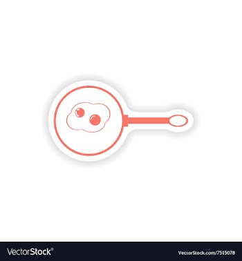 Paper sticker on white background pan fried eggs vector image