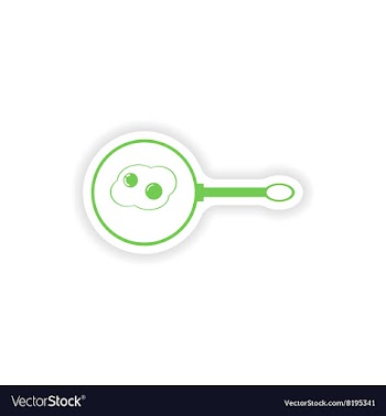 Paper sticker on white background pan fried eggs vector image
