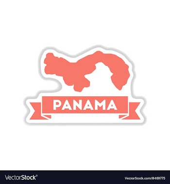 Paper sticker on white background Panama map vector image