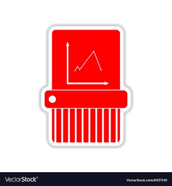 Paper sticker on white background paper shredder vector image
