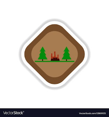 Paper sticker on white background park vector image
