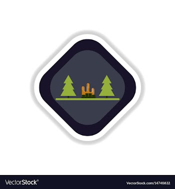 Paper sticker on white background park vector image