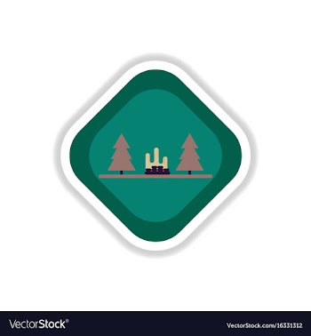 Paper sticker on white background park vector image