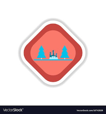 Paper sticker on white background park vector image