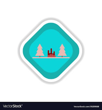Paper sticker on white background park vector image