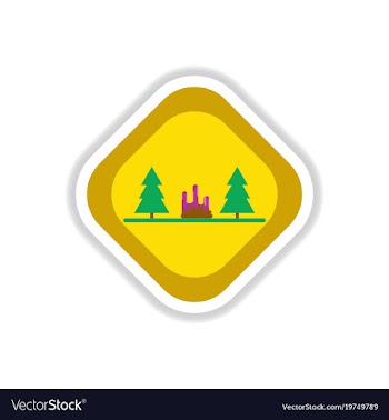 Paper sticker on white background park vector image