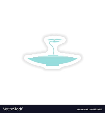 Paper sticker on white background pasta dish vector image
