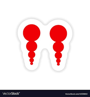 Paper sticker on white background pearl earrings vector image