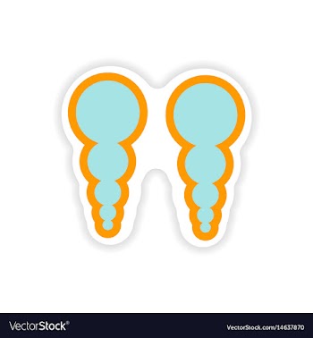 Paper sticker on white background pearl earrings vector image