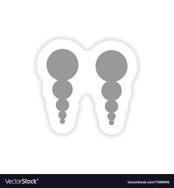 Paper sticker on white background pearl earrings vector image