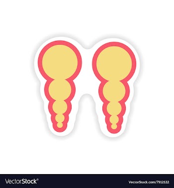 Paper sticker on white background pearl earrings vector image