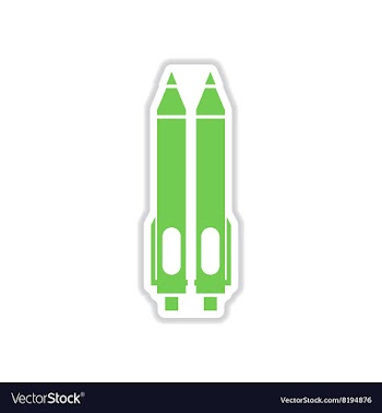 Paper sticker on white background pens vector image