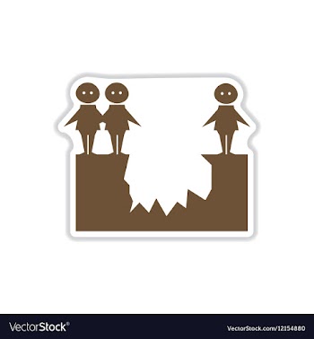Paper sticker on white background people abyss vector image