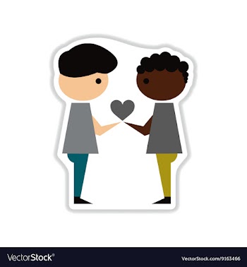 Paper sticker on white background people heart vector image