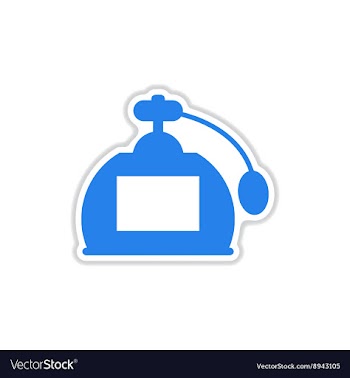 Paper sticker on white background perfume vector image
