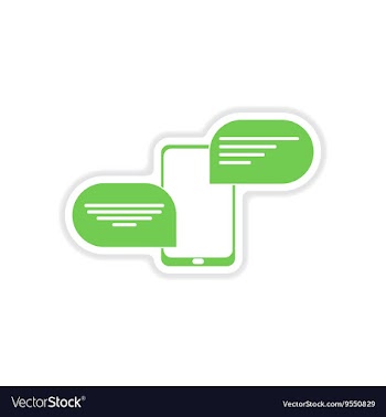 Paper sticker on white background phone message vector image