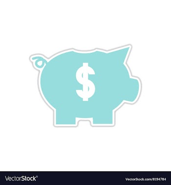 Paper sticker on white background piggy pig vector image