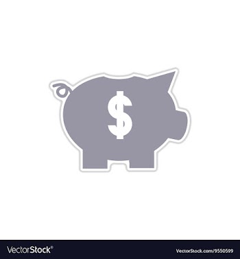 Paper sticker on white background piggy pig vector image