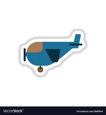 Paper sticker on white background plane with vector image