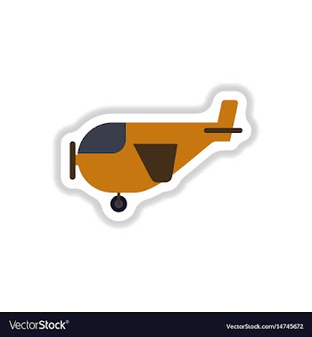 Paper sticker on white background plane with vector image