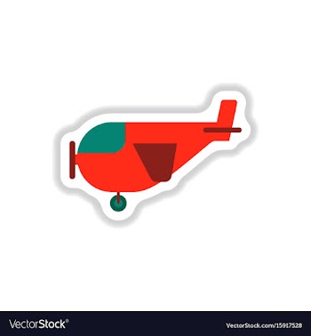 Paper sticker on white background plane with vector image