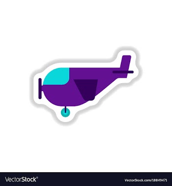 Paper sticker on white background plane with vector image