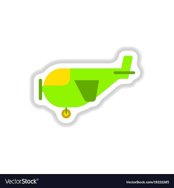 Paper sticker on white background plane with vector image