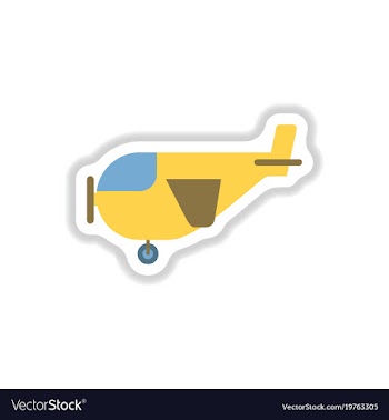 Paper sticker on white background plane with vector image