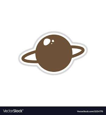 Paper sticker on white background planet vector image