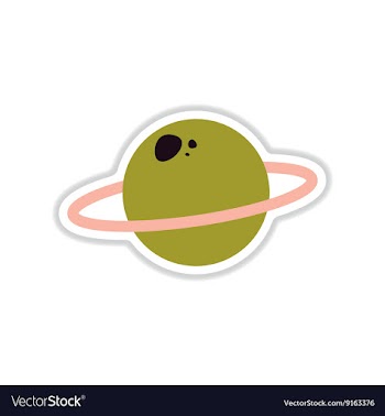Paper sticker on white background planet vector image
