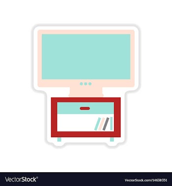 Paper sticker on white background plasma tv vector image