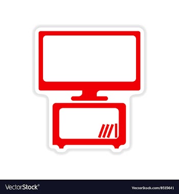 Paper sticker on white background plasma TV vector image