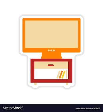 Paper sticker on white background plasma TV vector image