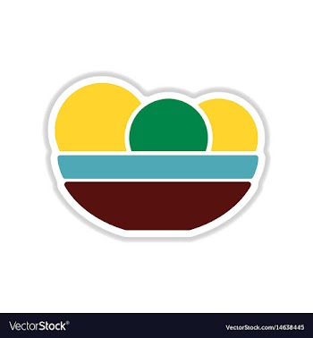 Paper sticker on white background plate of apples vector image